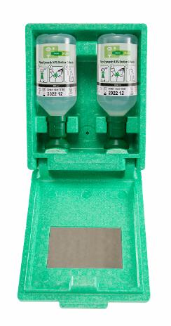Øjenskyllerst. m/spejl incl. flasker 2 x 500 ml