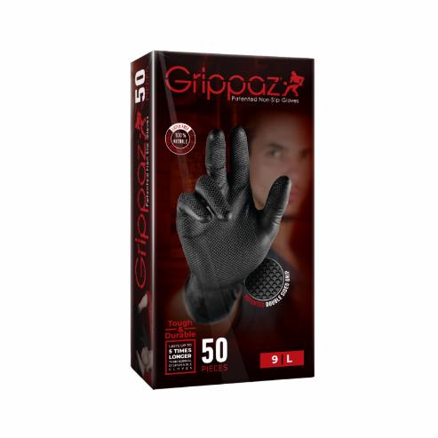 Grippaz 246 nitril handske sort 50 stk. – S / 7