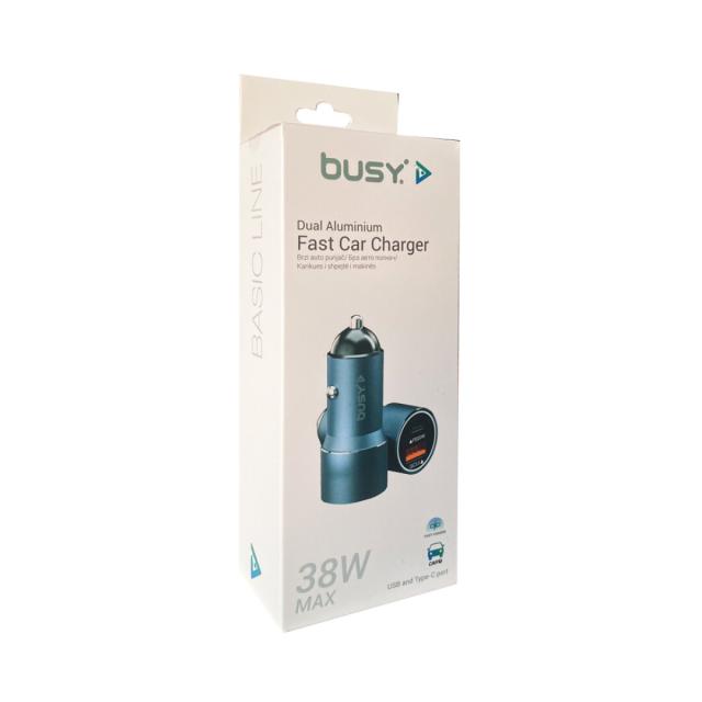 BUSY Basic Line DUAL Car Charger USB/PD 20W max