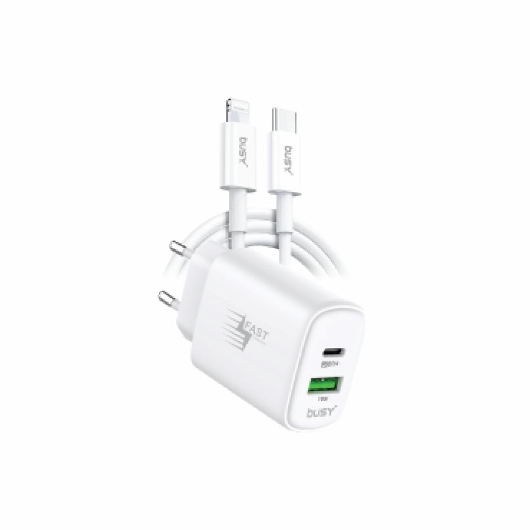Busy USB wall charger PD with cable C to L
