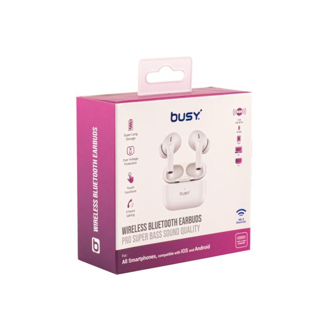 Busy Wireless Bluetooth Earbuds with Pro Super Bass