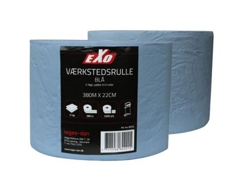 EXO Værkstedsrulle Blå 2-lag 22cm/340m