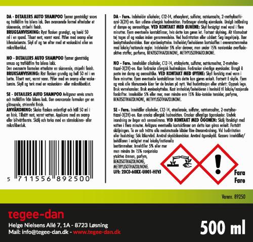 DETAILERS Auto Shampoo 500 ml.