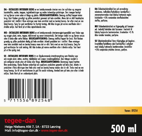 DETAILERS Interiør Rens 500 ml.