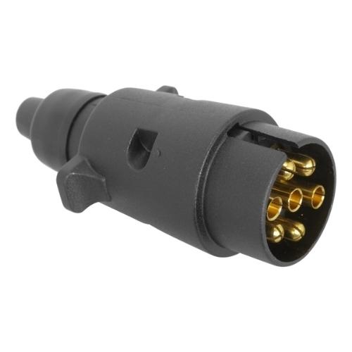Anhængerstik, hanstik, 7-polet plastik 12V (Re)