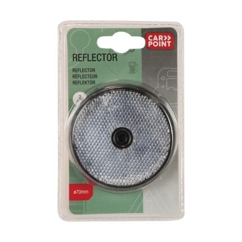 Refleks rund 70mm hvid 2 stk. (Re)