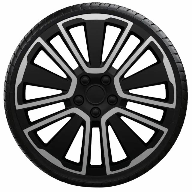 Hjulkapselsæt Scuba Silver Black 14